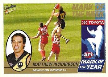 2005 Select Tradition AFL - Mark of the Week #MW22 Matthew Richardson Front